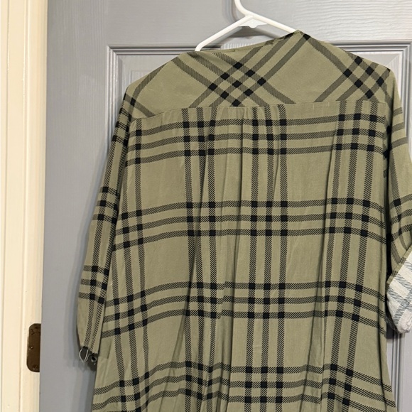 Miss Lili Olive and Black Plaid Button Down Shirt - Picture 7 of 9